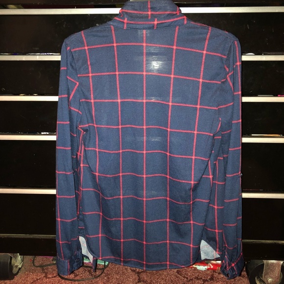 Navy blue, red and white Flannel - Picture 3 of 3